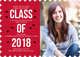 Red Graduation Cap Confetti Photo Invitations Image 5 of 5